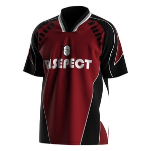 Maillot de football à séchage rapide avec col polo en V, confectionné en tissu respirant, idéal pour les matchs en stade et l'entraînement décontracté - Product Image 1