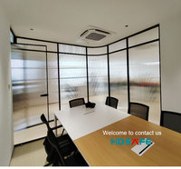 Porte de bureau moderne à mur en verre unique Cloisons portables pour salle blanche Panneaux de séparation muraux temporaires pliables Cadre visible