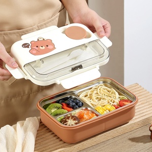 Boîte à lunch populaire en acier inoxydable 304 pour adultes et étudiants avec couvercle en plastique pour <span class=keywords><strong>Amazon</strong></span> Cross-Border Ins <span class=keywords><strong>Bento</strong></span> <span class=keywords><strong>Bento</strong></span> Box - Product Image 4