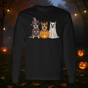 T-shirt à manches longues pour amoureux des chiens, motif Spooky Ghost Blue Heeler Pumpkin Halloween - Product Image 3