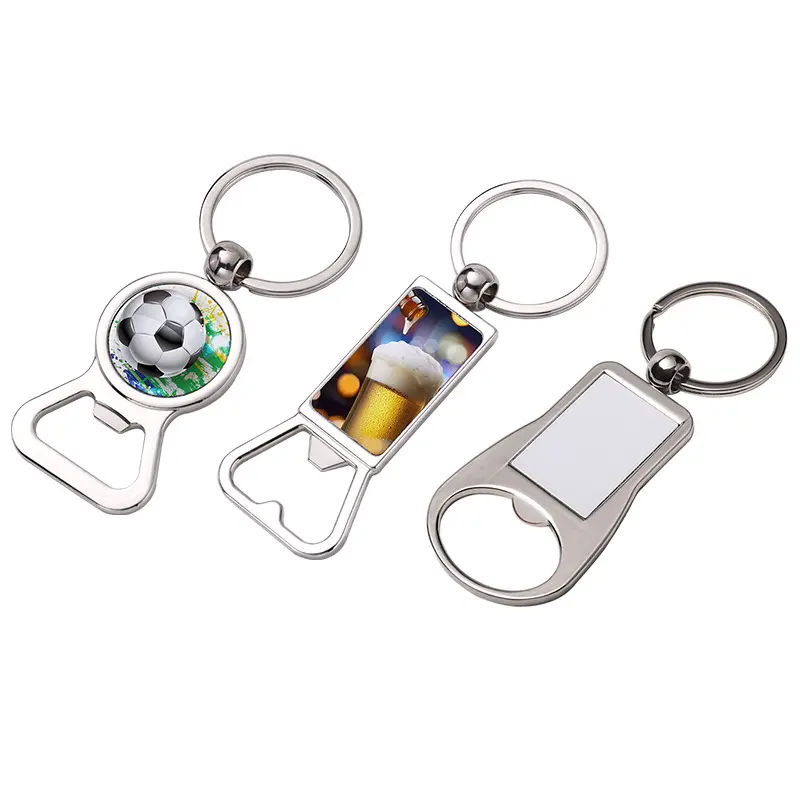 Portable opener sublimation blanks car accessories Heat Transfer Metal Keychain Ornaments Sublimation Bottle Opener Keychain