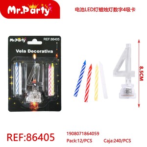 LED a batteria buon compleanno/torta a forma di cera decorativa a forma di torta per barre di Capodanno Easter Diwali Pack 4 Blister - Product Image 1