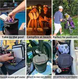 <b>Lightweight</b> Collapsible Golf Cart Beer Cooler Pops up Cooler <b>Bag</b> for <b>Beach</b> Camping Tailgating Vacation and Travel - Product Image 6