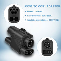 CCS2 à CCS1 adaptateur chargeur EV adaptateur DC 1000V 250A CCS2 à CCS1 prise adaptateur de charge de voiture connecteur de chargeur EV