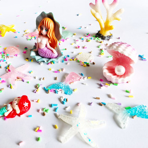 Jouets de sable pour enfants en forme de coquille de sirène kawaii, petite miniature 3D en forme de corail, vente en gros, kit de pâte à modeler, bombe de bain, décoration de poupée - Product Image 4