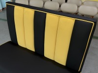 Banquette de restaurant en velours noir et jaune, en similicuir PU, avec dossier haut, rembourrée, pour mobilier commercial de restaurant