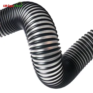 Flexible High Tearing Resistant PU Suction Duct Hose With Black Strip