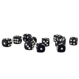Juego de Dados DND de Acrílico Negro de Fábrica con Puntos Blancos, Esquinas Redondeadas, Personalizados, 6 Caras, 16 mm - Product Image 2