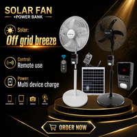 Kipas Angin Surya 18 Inci dengan Speaker Bluetooth, Power Bank Lepas Pasang, 6 Kecepatan, Remote, Kipas Pendingin Luar Ruangan Pabrik