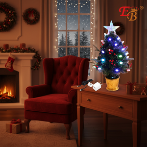USB <b>LED</b> 2FT/55T Xmas <b>Tree</b> with Red Cherry Pine Cone & Fern 180cm Artificial Holiday Decor Hinged Stand Included - Product Image 3
