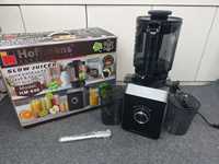 Hoffmans HM-646 400W Mesin Pemeras Jus Masticating Slow Juicer Cold Press Screw Extractor dengan Tabung Masukan 140mm, Desain Logam Premium untuk Kesehatan Keluarga