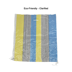 <span class=keywords><strong>Bolsa</strong></span> Tejida de PP Laminado Ecológica y Duradera con <span class=keywords><strong>Asa</strong></span> en Forma de D, Impresión Offset, Bolsas de Compras de Colores Combinados para África - Product Image 1