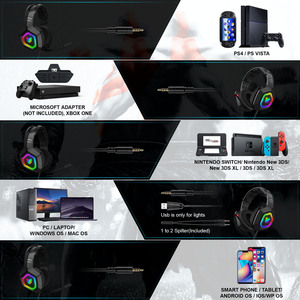 Audífonos para Juegos con Cable <span class=keywords><strong>ONIKUMA</strong></span> <span class=keywords><strong>K10</strong></span> RGB con Retroiluminación para PC/PS4/XBOX, Cancelación de Ruido Profesional con Micrófono - Product Image 6