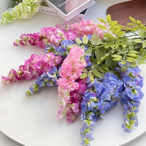 Flores Artificiales de Glicinia Yasunobu, Rama Individual, Rosa, Morado, Blanco, Azul, Arreglo Floral Decorativo para Bodas - Product Image 2
