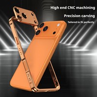 Coque de téléphone en aluminium antichoc orange avec protection d'objectif pour iPhone 17 Pro Max – Accessoire mobile le plus vendu