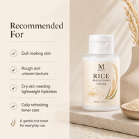 Tonique Hydratant Éclaircissant à l'Extrait de Riz 200ml – Essence Faciale Légère et Aquatique en Flacon Pompe pour une Peau Douce, Lisse et d'Apparence Fraîche
