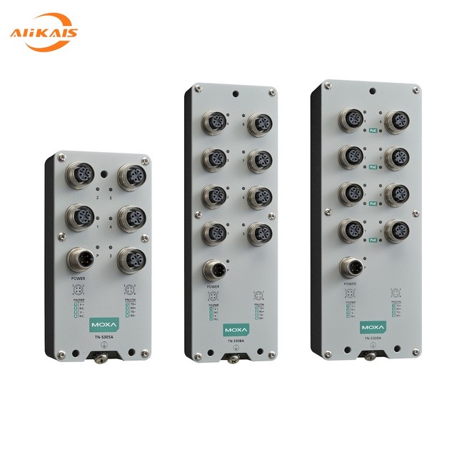MOXA TN-5305A/5308A/8PoE/WV/CT/T Industrial Multi-Port PoE Switch | 8-Port Gigabit Ethernet with PoE+ | Wide Voltage (12-48V DC)