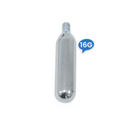 Bouteille de gaz portable en acier pour CO2, N2, AR, 16g-38g, filetée, rechargeable, pour gonflage rapide des pneus de vélos de route