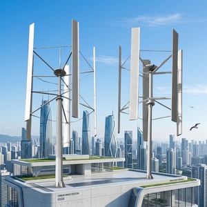 Aerogenerador de 5 Aspas y 100kw, 400v, Gran Turbina Eólica de 11m de Altura y 9.5m de Diámetro de Rotor para el Hogar, Baja Velocidad de Arranque del Viento - Product Image 5