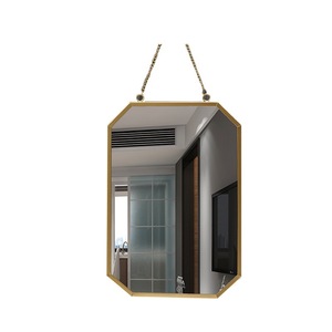 Framed Mirror Irregular Shape Gold <b>Frame</b> Hanging Wall Mirror For Bathroom Bedroom Dressing Room Home Decor - Product Image 5