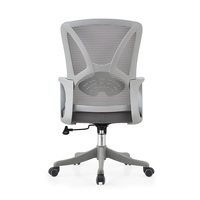Fauteuil de Bureau Ergonomique en Maille Grise Grand Format Dossier Moyen Chaise de Personnel Confortable Mobilier de Bureau Moderne et Économique Sillas De Oficina