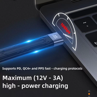Câble de données portable ultra-court USB-A vers Type-C PD à charge rapide, transmission USB 3.1 haute vitesse 10 Gbit/s, 13 cm