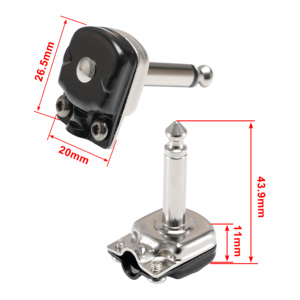 Connecteur <span class=keywords><strong>Jack</strong></span> <span class=keywords><strong>TS</strong></span> sans soudure 6,35 mm, nouveau design, <span class=keywords><strong>mini</strong></span>, petit format, certifié CE, breveté, pour câble DIY d'effets de guitare - Product Image 3
