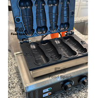 Offre Spéciale 4 pièces pénis gaufrier acier inoxydable en forme de pénis gaufre grosse bite gaufrier électrique