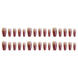 <span class=keywords><strong>Uñas</strong></span> Postizas Color Café Desvanecido, Forma Almendrada Mediana <span class=keywords><strong>con</strong></span> Acabado Brillante, <span class=keywords><strong>Uñas</strong></span> Acrílicas de Aspecto Natural para Uso Diario - Product Image 4