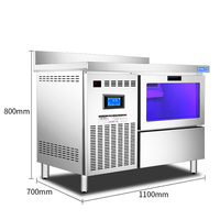 Congélateur de comptoir commercial HENGZHI 110 cm, machine à glaçons avec moteur, capacité 80-120 kg/jour, 110V/220V