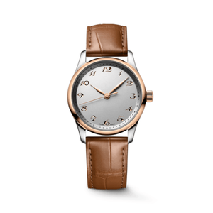 Montre mécanique automatique bicolore avec chiffres arabes, bracelet en cuir véritable, verre saphir, Longinesing - Product Image 2
