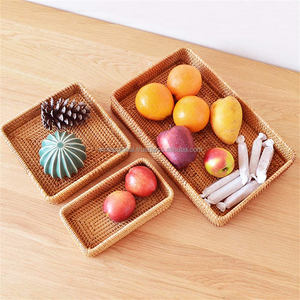 Home <b>Eco</b>-Friendly Wicker Multifunctional Desktop Storage Basket with Handle Rectangle Shape for Kitchen Fruit <b>Egg</b> Storage - Product Image 6