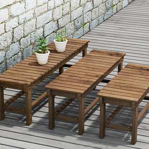 Banc à lattes en <span class=keywords><strong>bois</strong></span> de sapin carbonisé massif, assise imperméable pour jardin, entrée, salle de bain, intérieur, extérieur, mobilier de maison - Product Image 6