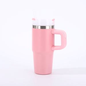 Gobelet de voyage isotherme 14oz avec poignée, couvercle, paille et base antidérapante en acier inoxydable - Product Image 6