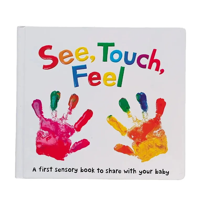 Custom a first sensory book to share with your baby See Touch Feel stimulate curiosity sensory Board book