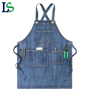 Tablier de cuisine résistant à l'usure pour coiffeur Tabliers de cuisine ajustables en jean denim avec étiquette de logo personnalisée - Product Image 5