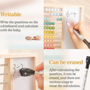 Calculatrice en bois Perle en bois Jouets Classification mathématique Planche à dessin colorée Aides pédagogiques Montessori - Product Image 4