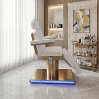 Lit de beauté électrique moderne pour SPA avec 3 moteurs, table de massage réglable en acier inoxydable, construction métallique