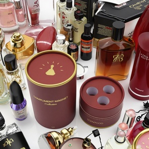 Emballages cosmétiques ronds en papier biodégradable de luxe pour crème pour le visage, poudre, parfum, avec insert en mousse EVA - Product Image 3