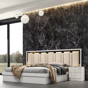 Morden Design Wood Full King Size Cama de cuero Luxury Wooden Queen Size Muebles completos Juego de dormitorio para <span class=keywords><strong>la</strong></span> casa - Product Image 5