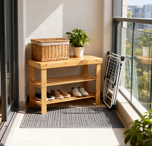 Tre hiện đại Giày băng ghế dự bị bằng gỗ khởi động lưu trữ Kệ tổ chức cho nhà lối vào hành lang và phòng khách - Product Image 3