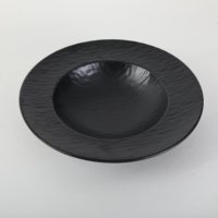 Vaisselle de restaurant au design moderne, assiettes à salade en plastique, bol en mélamine pour la restauration, passe au lave-vaisselle, incassable, bol à salade noir