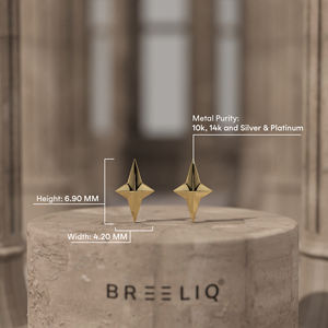 Pendientes de Estrella del Norte en Oro Sólido de 14K para Mujer, Joyería Minimalista con Diseño de Estrella 3D, Pendientes Celestiales Delicados y Únicos - Product Image 4