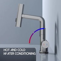 Robinet de salle de bain cascade moderne avec affichage numérique de la température, douchette relevable, mitigeur chaud/froid, vente en gros usine