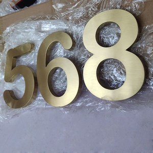 Lettere del segno della porta in ottone in acciaio inossidabile spazzolato numeri civici 5 numeri della porta dell'appartamento dell'hotel in metallo <span class=keywords><strong>8</strong></span> ottone - Product Image 1