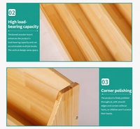 Estantería de Madera de Alta Calidad para Niños, Estantería para Libros de Jardín de Infancia con 4 Compartimentos de Almacenamiento