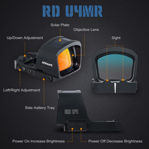 Ohhunt Viseur point rouge solaire à luminosité automatique, optique à réflexion ouverte, points 3M et cercles 44M, réactivation par mouvement, antichoc 1500G - Product Image 2