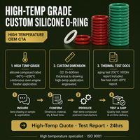 Joint torique en silicone de marque Dongting, résistant aux hautes températures (-60°C à 230°C), pour four et refroidissement de moteur, en caoutchouc moulé sur mesure, coloris rouge, noir, vert, diamètre extérieur (DE) personnalisé