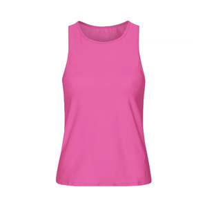 Camiseta sin Mangas de Punto Casual de Poliéster/Algodón Suave para Mujer, Diseño sin Etiquetas, Dobladillo Ligeramente Curvado para una Combinación sin Esfuerzo - Product Image 5