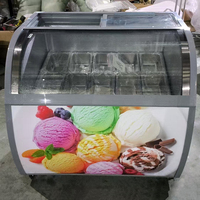 Congélateur/Réfrigérateur Vitrine OEM/ODM à Température Unique pour Crèmes Glacées avec 2 Portes Coulissantes en Verre
